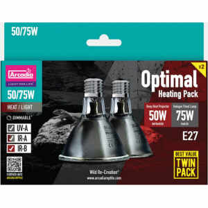 Arcadia Optimal Heating Pack 75 Watt Halogen 50 Watt Deep Heat