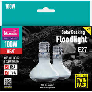 Arcadia Solar Basking Floodlight 100 Watt Twin Pack