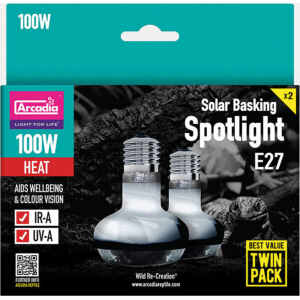 Arcadia Solar Basking Spotlight 100 Watt Twin Pack