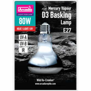 Arcadia 2Nd Generation Mini D3 Uv Basking Lamp 80 W